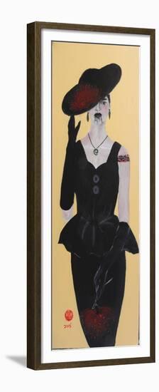 Maori Women in Black Dress and Hat, 2015-Susan Adams-Framed Premium Giclee Print