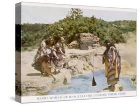 Maori Women in New Zealand Cooking Food in a Hot Spring-null-Stretched Canvas