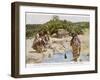 Maori Women in New Zealand Cooking Food in a Hot Spring-null-Framed Photographic Print