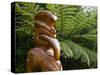 Maori Wood Carving, Ships Cove, Marlborough Sounds, South Island, New Zealand, Pacific-Smith Don-Stretched Canvas