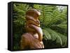 Maori Wood Carving, Ships Cove, Marlborough Sounds, South Island, New Zealand, Pacific-Smith Don-Framed Stretched Canvas