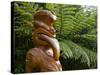 Maori Wood Carving, Ships Cove, Marlborough Sounds, South Island, New Zealand, Pacific-Smith Don-Stretched Canvas