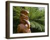 Maori Wood Carving, Ships Cove, Marlborough Sounds, South Island, New Zealand, Pacific-Smith Don-Framed Photographic Print