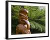 Maori Wood Carving, Ships Cove, Marlborough Sounds, South Island, New Zealand, Pacific-Smith Don-Framed Photographic Print