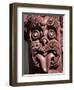 Maori Wooden Carving with Tongue Sticking Out, Rotorua, North Island, New Zealand-D H Webster-Framed Photographic Print