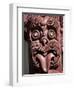 Maori Wooden Carving with Tongue Sticking Out, Rotorua, North Island, New Zealand-D H Webster-Framed Photographic Print