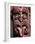 Maori Wooden Carving with Tongue Sticking Out, Rotorua, North Island, New Zealand-D H Webster-Framed Photographic Print