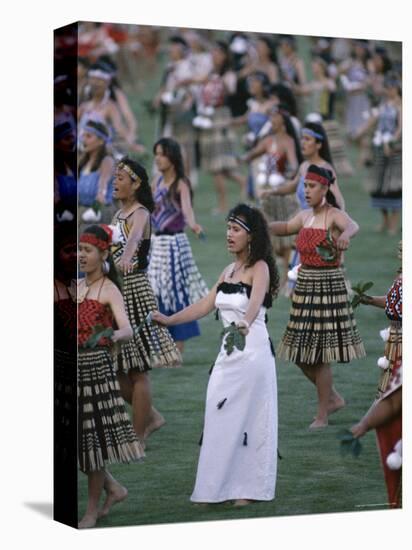 Maoris Perform Traditional Action Songs, Auckland, North Island, New Zealand-Julia Thorne-Stretched Canvas