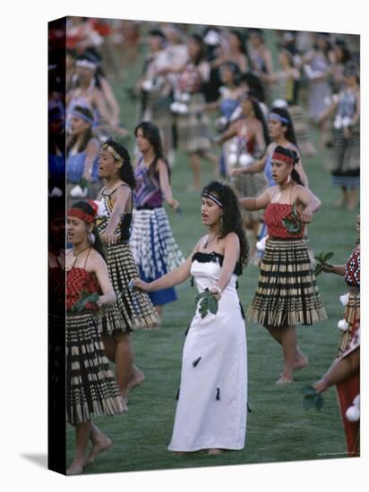 Maoris Perform Traditional Action Songs, Auckland, North Island, New Zealand-Julia Thorne-Stretched Canvas