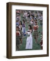 Maoris Perform Traditional Action Songs, Auckland, North Island, New Zealand-Julia Thorne-Framed Photographic Print