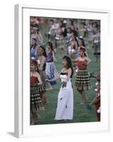 Maoris Perform Traditional Action Songs, Auckland, North Island, New Zealand-Julia Thorne-Framed Photographic Print