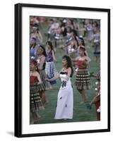 Maoris Perform Traditional Action Songs, Auckland, North Island, New Zealand-Julia Thorne-Framed Photographic Print