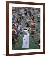 Maoris Perform Traditional Action Songs, Auckland, North Island, New Zealand-Julia Thorne-Framed Photographic Print