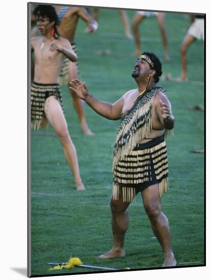 Maoris Perform Traditional Action Songs, Auckland, North Island, New Zealand-Julia Thorne-Mounted Photographic Print