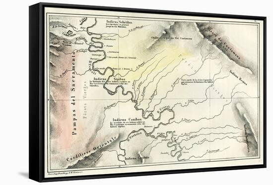 Map 1869 Peru-null-Framed Stretched Canvas
