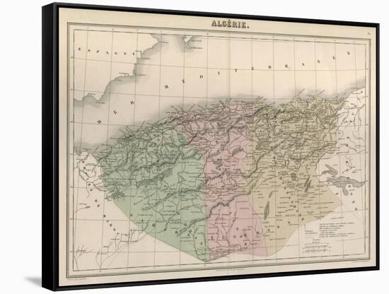 Map, Africa, Algeria C1850-AT Chartier-Framed Stretched Canvas