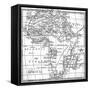 Map Africa-null-Framed Stretched Canvas