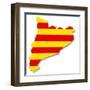Map and Flag of Catalonia-MIPImages-Framed Art Print