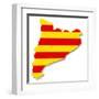 Map and Flag of Catalonia-MIPImages-Framed Art Print