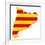 Map and Flag of Catalonia-MIPImages-Framed Art Print