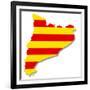 Map and Flag of Catalonia-MIPImages-Framed Art Print