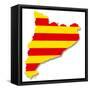 Map and Flag of Catalonia-MIPImages-Framed Stretched Canvas