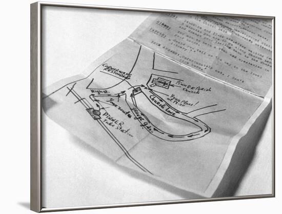 Map and Instructions for Meeting with Spy-null-Framed Photographic Print