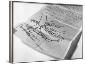 Map and Instructions for Meeting with Spy-null-Framed Photographic Print