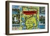 Map and Scenes of Minneapolis, Minnesota-null-Framed Art Print