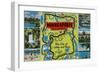 Map and Scenes of Minneapolis, Minnesota-null-Framed Art Print