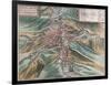 Map and View of Perugia from Civitates Orbis Terrarum-null-Framed Giclee Print