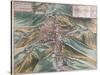 Map and View of Perugia from Civitates Orbis Terrarum-null-Stretched Canvas