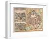 Map and View of Urbino from Civitates Orbis Terrarum-null-Framed Giclee Print