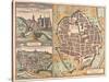 Map and View of Urbino from Civitates Orbis Terrarum-null-Stretched Canvas