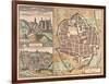 Map and View of Urbino from Civitates Orbis Terrarum-null-Framed Giclee Print