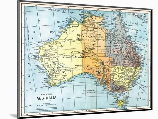 Map: Australia, C1890-null-Mounted Giclee Print