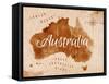 Map Australia Retro-anna42f-Framed Stretched Canvas