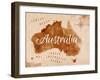 Map Australia Retro-anna42f-Framed Art Print