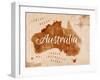 Map Australia Retro-anna42f-Framed Art Print