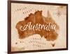 Map Australia Retro-anna42f-Framed Art Print