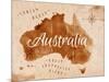 Map Australia Retro-anna42f-Mounted Art Print