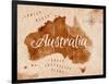 Map Australia Retro-anna42f-Framed Art Print