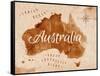 Map Australia Retro-anna42f-Framed Stretched Canvas