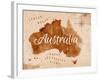 Map Australia Retro-anna42f-Framed Art Print