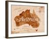 Map Australia Retro-anna42f-Framed Art Print