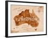 Map Australia Retro-anna42f-Framed Art Print