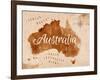 Map Australia Retro-anna42f-Framed Art Print