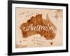 Map Australia Retro-anna42f-Framed Art Print