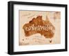 Map Australia Retro-anna42f-Framed Art Print