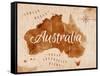 Map Australia Retro-anna42f-Framed Stretched Canvas